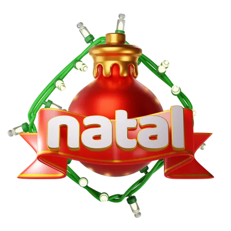 Natal Christmas Objects With Lights 3D Icon