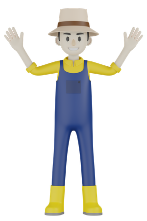 Bauer Hände hoch  3D Icon