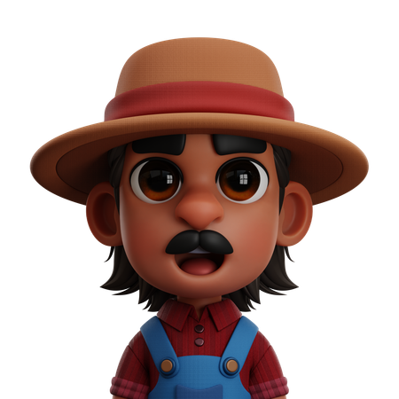 Bauer Mann  3D Icon