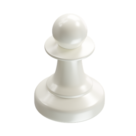 Bauer Schachfigur weiß  3D Icon