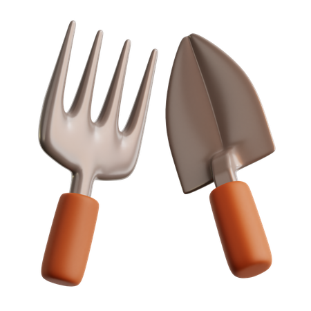 Bauernhof Gabel Löffel  3D Icon