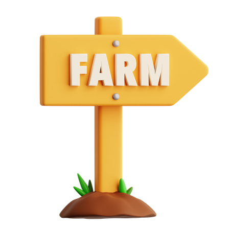 Bauernhof Zeichen  3D Icon