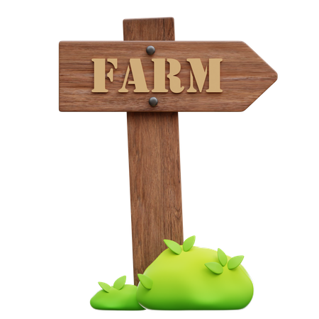 Bauernhof-Schild  3D Icon