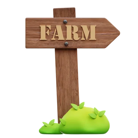 Bauernhof-Schild  3D Icon