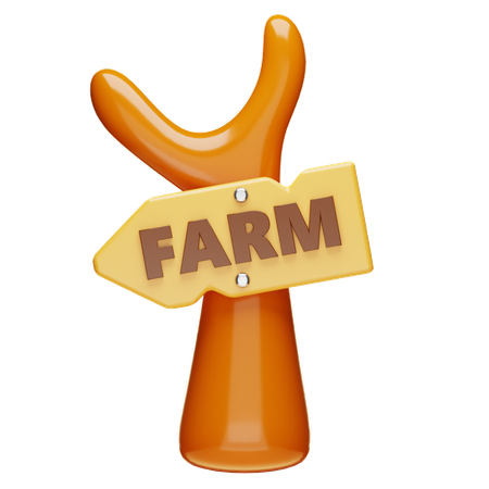 Bauernhof-Zeichen  3D Icon
