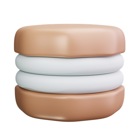 Macaron de baunilha  3D Icon