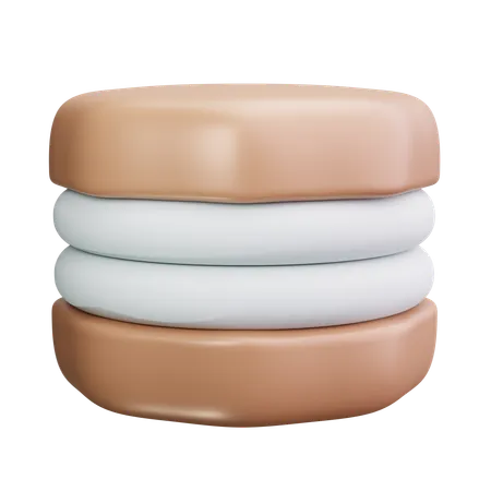 Macaron de baunilha  3D Icon