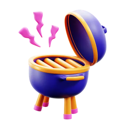 BBQ Barbecue Grill Party Holiday Equipment 3 D Icon Illustration Design 3D Icon