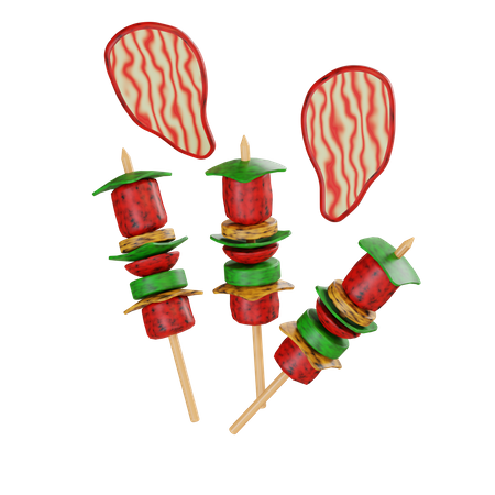 Bbq Food  3D Illustration