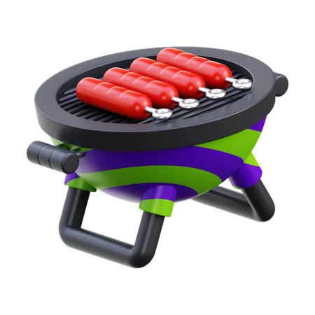Bbq Grill 3 D Render Illustration Icon 3D Icon