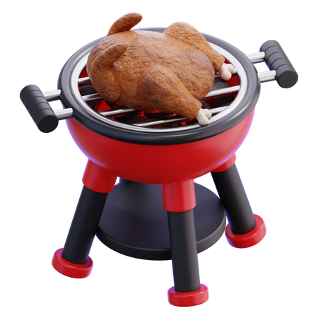 バーベキューグリルチキン  3D Icon