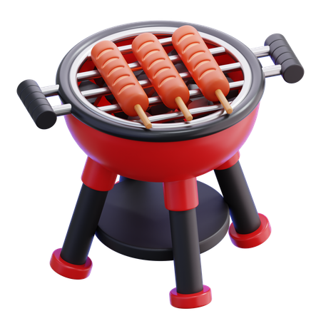 バーベキューグリルソーセージ  3D Icon