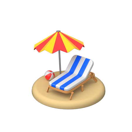 ビーチ  3D Icon