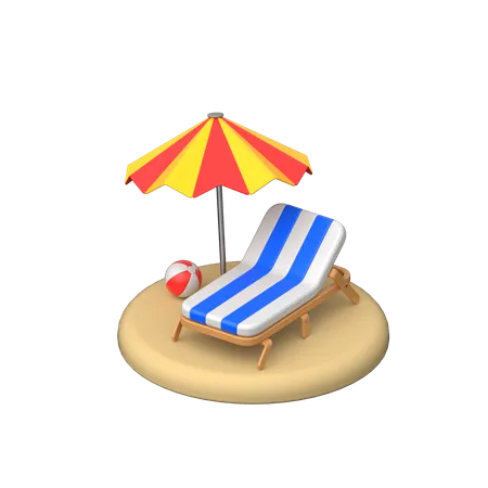 ビーチ  3D Icon