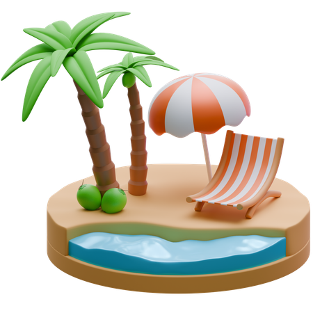 Beach  3D Icon