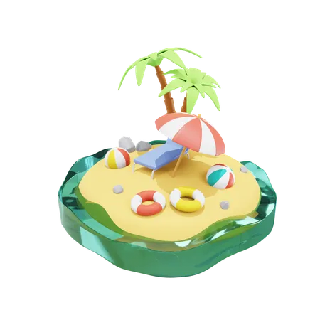 Beach  3D Icon