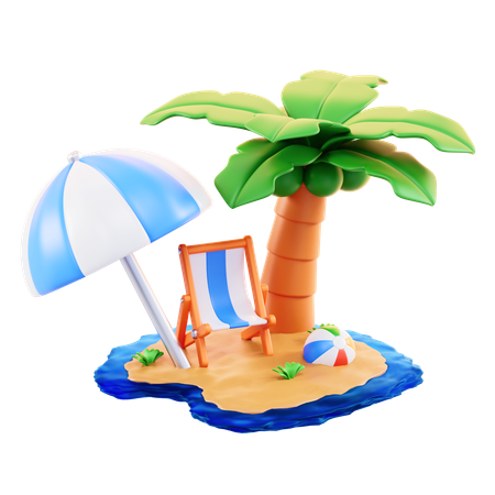 Beach  3D Icon