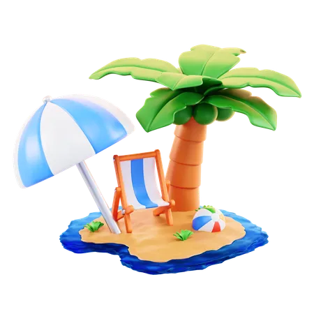 Beach  3D Icon