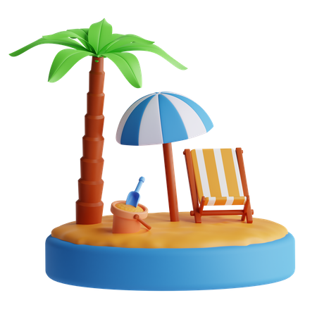 Beach  3D Icon