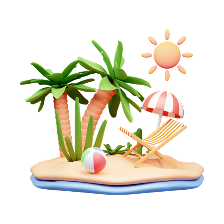 Beach  3D Icon