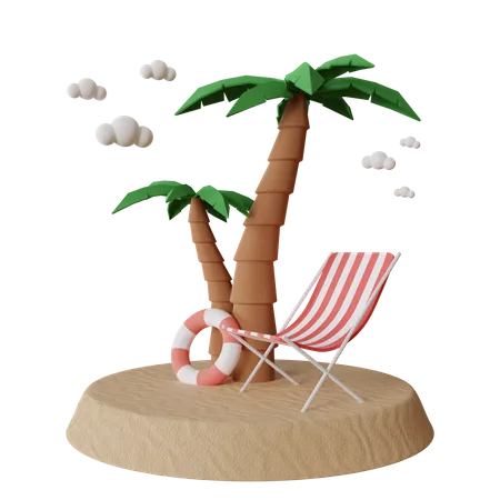 Beach  3D Illustration