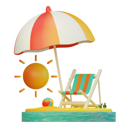 Beach  3D Illustration