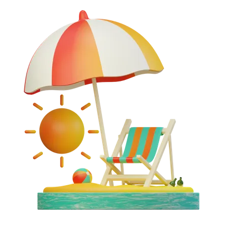 Beach  3D Illustration