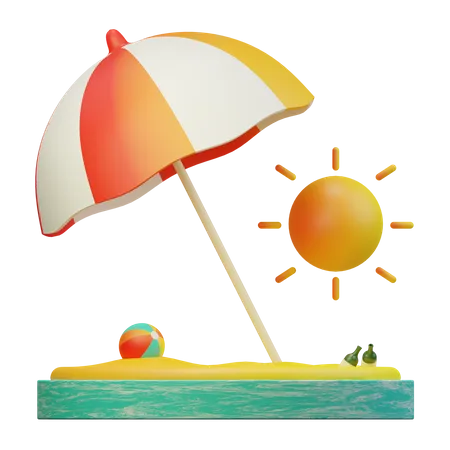 Beach  3D Illustration