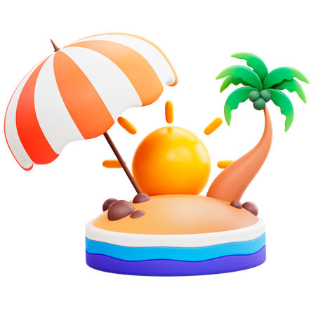 Beach  3D Illustration