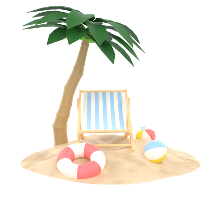 Beach  3D Illustration