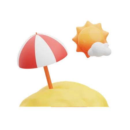 Beach  3D Illustration