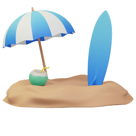 Beach  3D Illustration