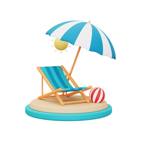 Beach  3D Illustration