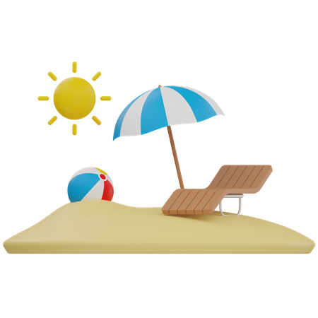 Beach  3D Illustration