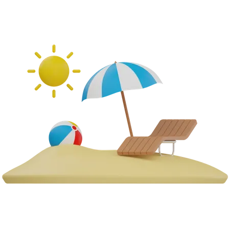 Beach  3D Illustration