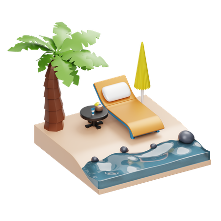 Beach  3D Illustration