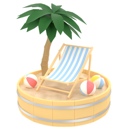 Beach 3D Illustration