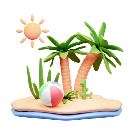 Summer Holiday Beach Icon Illustration Or 3 D Summer Icon Illustration 3D Icon