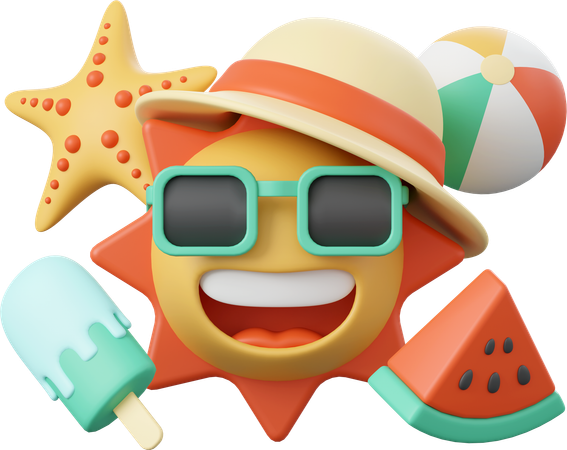 Beach Accessories  3D Illustration