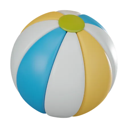Colorful Beach Ball Perfect For Essence Of Fun And Relaxation On Sunny Beach Vacations 3 D Render Illustration 3D Icon