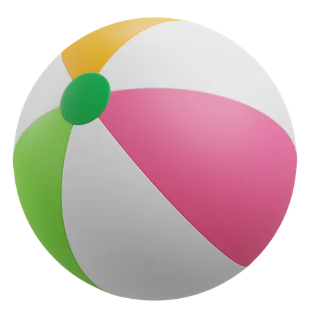 Beach Ball 3 D Render Illustration With Transparent Background 3D Icon