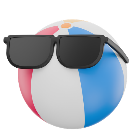 Beach Ball With Goggles  3D Icon