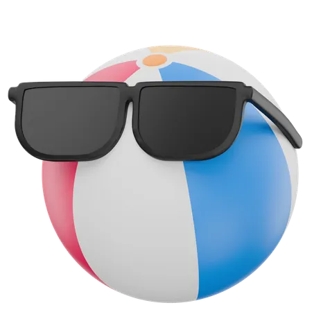 Beach Ball With Goggles  3D Icon