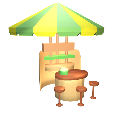 Beach Bar  3D Icon