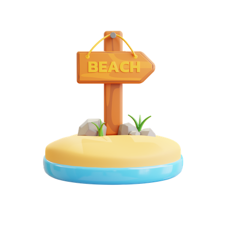 Beach Board  3D Illustration