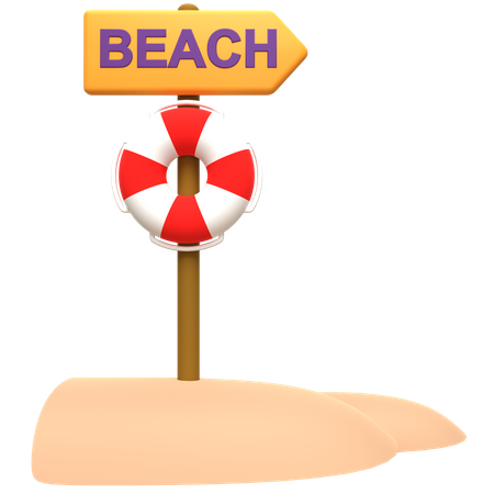 Beach Board 3D Illustration