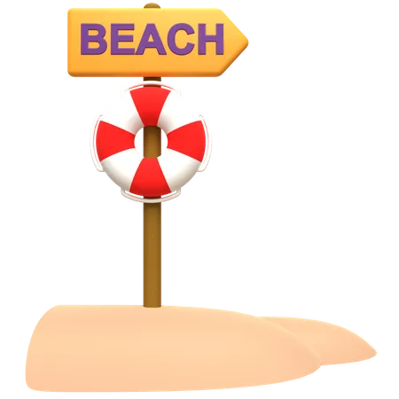 Beach Board  3D Illustration