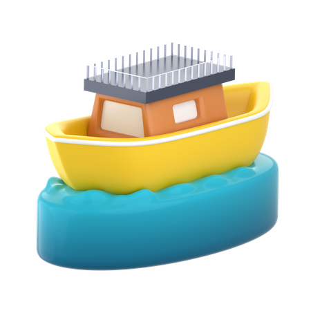 Beach Boat  3D Icon