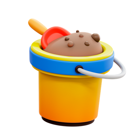 Beach Bucket  3D Illustration