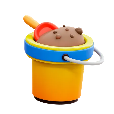 Beach Bucket  3D Illustration